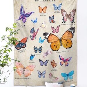 Butterfly Wall Tapestry with Multicolor Design